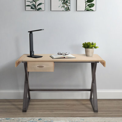 Bureau d'écriture avec base en métal en forme de X