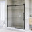 60.In W X 72.In H Sliding Door Semi-Frameless Shower Door In Matted Black Finish