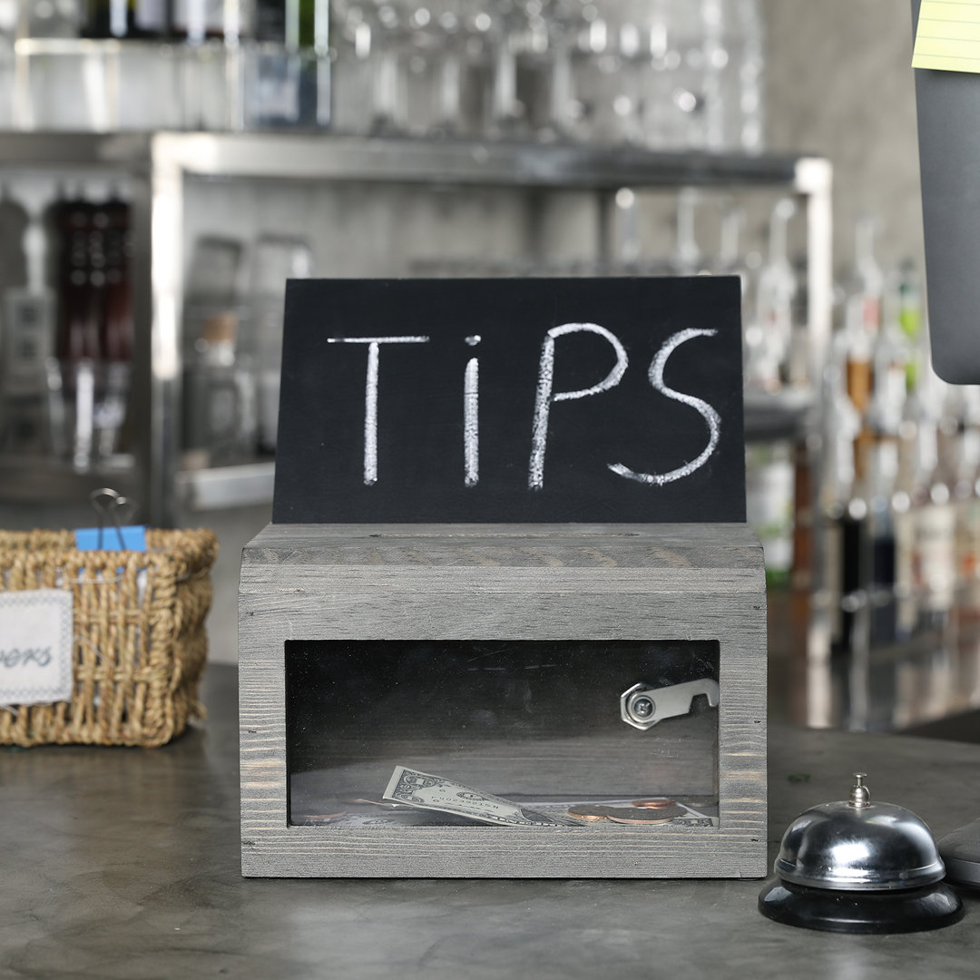 Solid Wood Locking Mailbox Donation Box MyGift