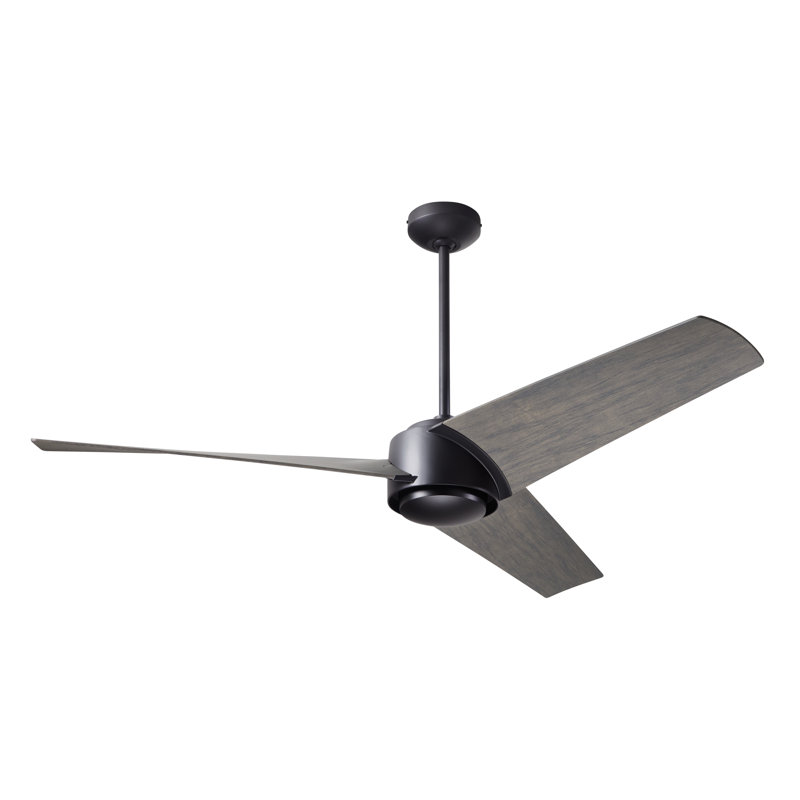 Ambit Downrod Ceiling Fan, Graywash, Matte Black, Wall Control