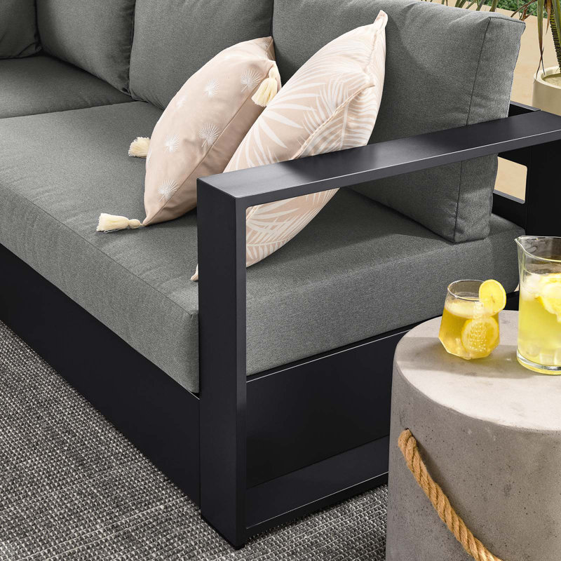 Tahoe Charcoal Aluminum 5-Piece Outdoor Sectional Sofa Set