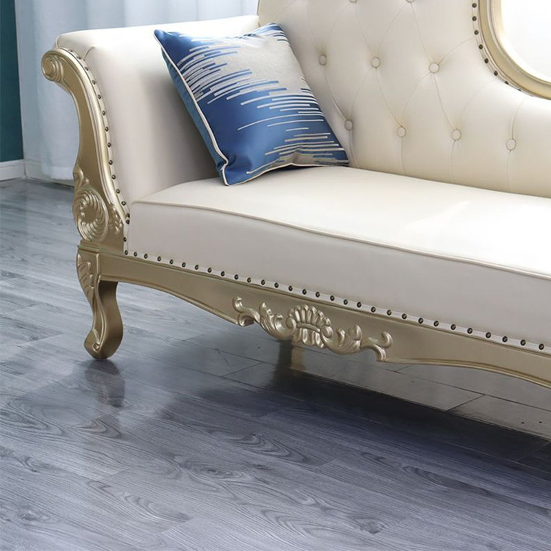 Chaise longue élégante en simili cuir, Accoudoir à gauche (vu de face)