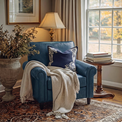 Luelle Upholstered Rolled Arm Accent Chair