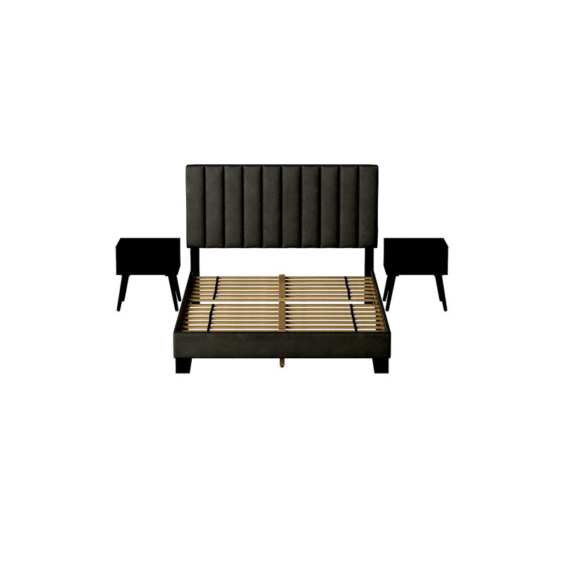 Coyote - King Bed - Carroll Grey With Two End Table (3A Packing)