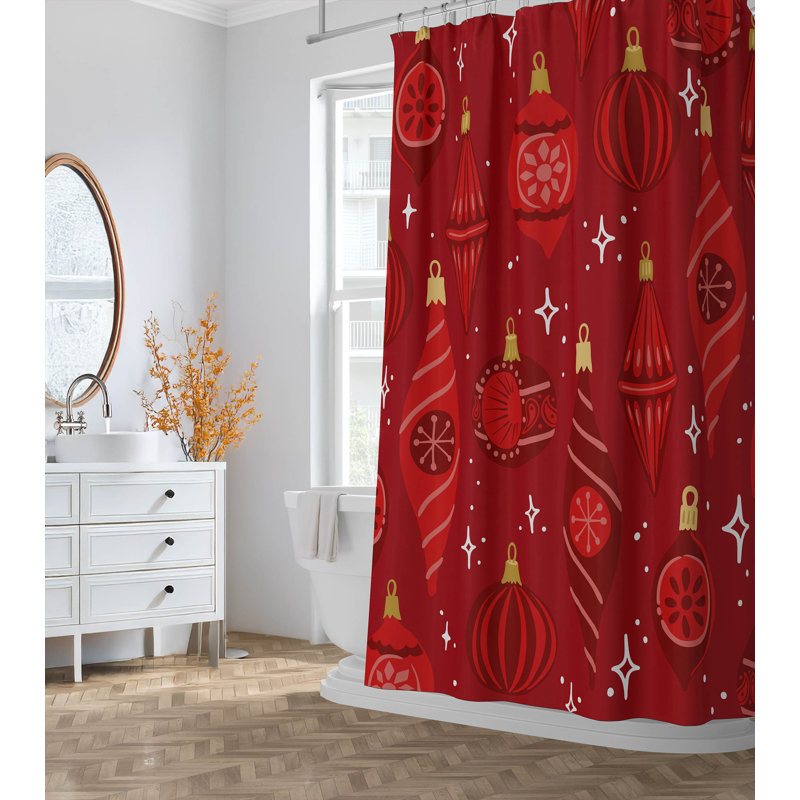 Rideau de douche ultraléger Ornaments, Rouge