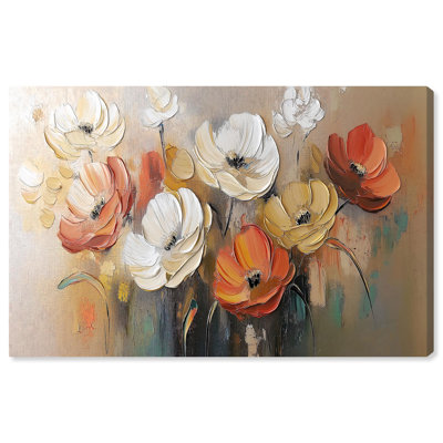 «Frosted Flame Flower I», art floral glam sur toile par Art Remedy