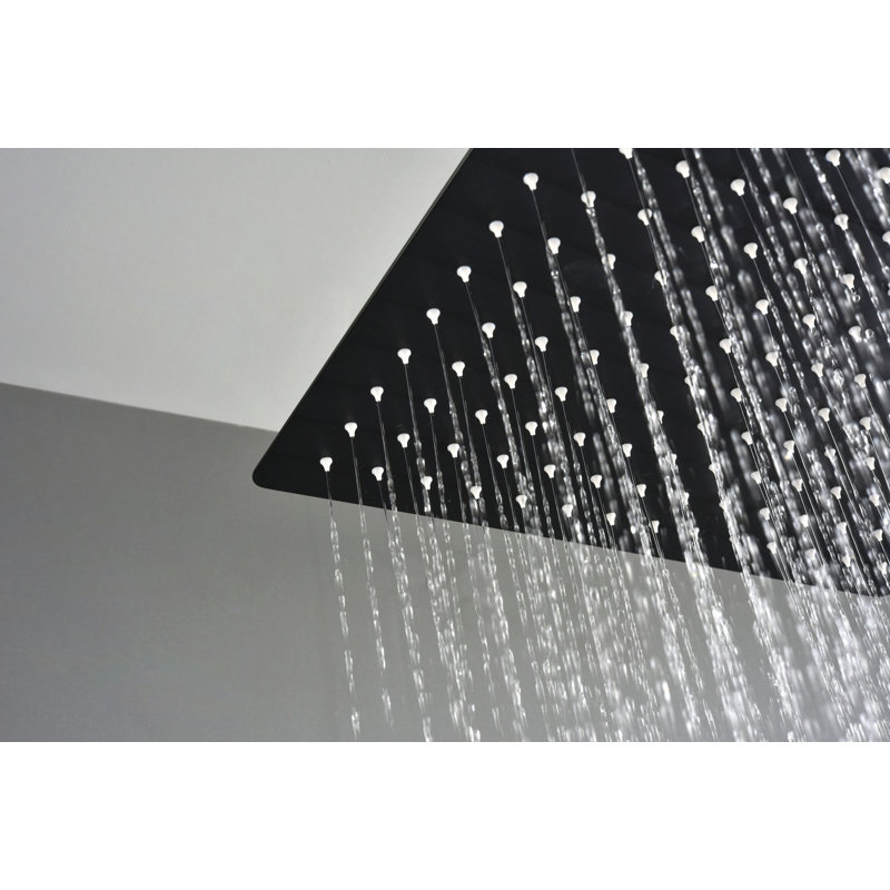 Pomme de douche 16 po noir mat