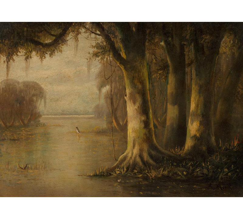 «Near the Tombigbee River» par Joseph Rusling Meeker, reproduction d'art sur toile tendue, H 40 po x l 28 po