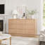 Commode à 9 tiroirs avec grands tiroirs, style moderne du milieu du siècle, en bois, offrant un rangement polyvalent et un meuble TV.-2122535543