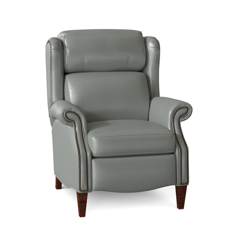 Miller Recliner, Aline Fumo Genuine Leather, Mahogany, Pewter