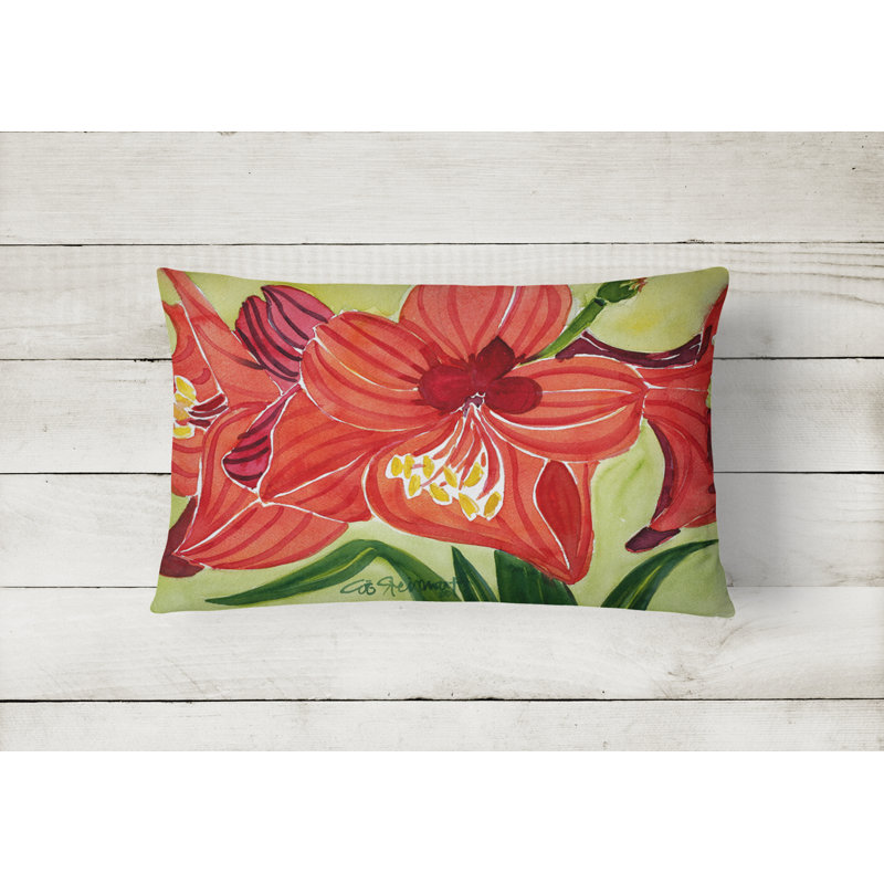 Floral Outdoor Reversible Throw Pillow