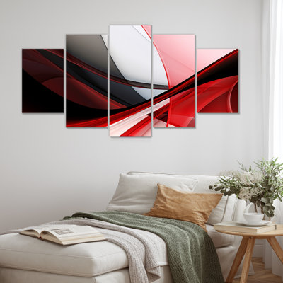 Ensemble d'art mural abstrait 5 vagues