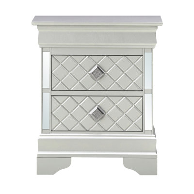 Sleek Silver Champagne Nightstand
