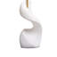 Koz Accent Table Lamp, Linen Shade, White Curved Sculpture 32 Inch