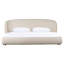 Ensemble de chambre à coucher 4 pièces Lambert + Alvarez - Tissu beige moderne + noyer-1485881180
