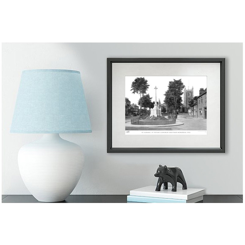 St Albans, St Peter's Church and War Memorial 1921 1 Piece Single Picture Frame Wall Art, 45cm H x 60cm W x 2.3cm D