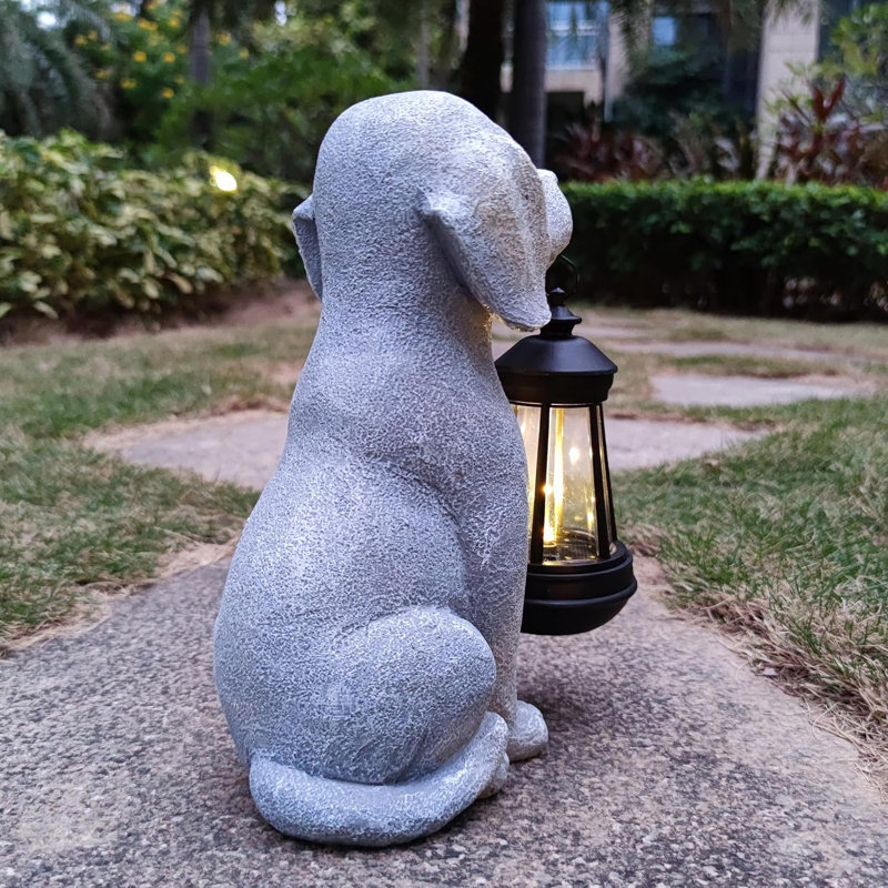 Statues de jardin solaire pour chien