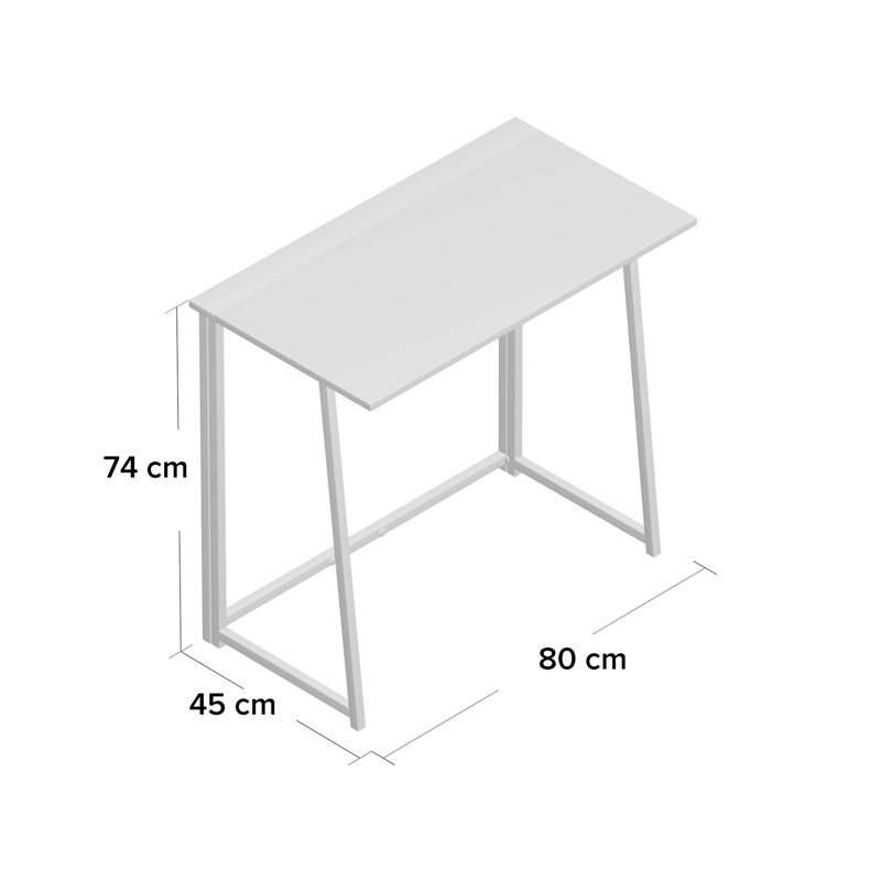 Tyonna Metal Base Writing Desk, Grey/White