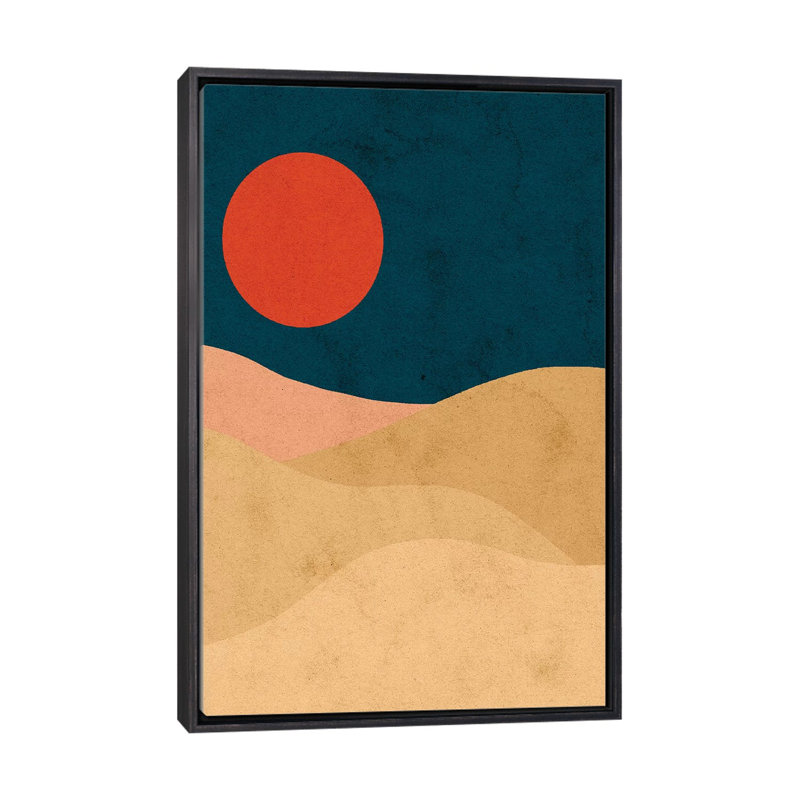 Lune de sang par Reyna Noriega - reproduction imprimée, H 26 po x l 18 po x 1,5 po, Toile encadrée noir délavé, Pas de tapis