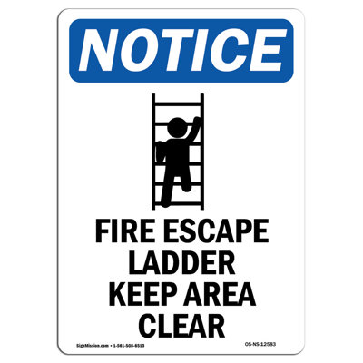 Fire Escape Ladder Sign