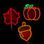 Décoration d'automne à gland, citrouille et feuille d'érable avec 6 niveaux de luminosité réglables