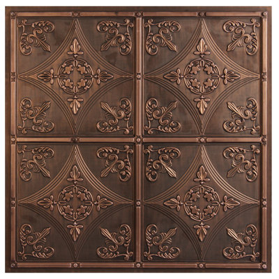 Basilica 23.75 in. L x 23.75 in. W Metallic and Textured Vinyl Drop-In Ceiling Tile and Glue Up Ceiling Tile Ceiling Tile In
