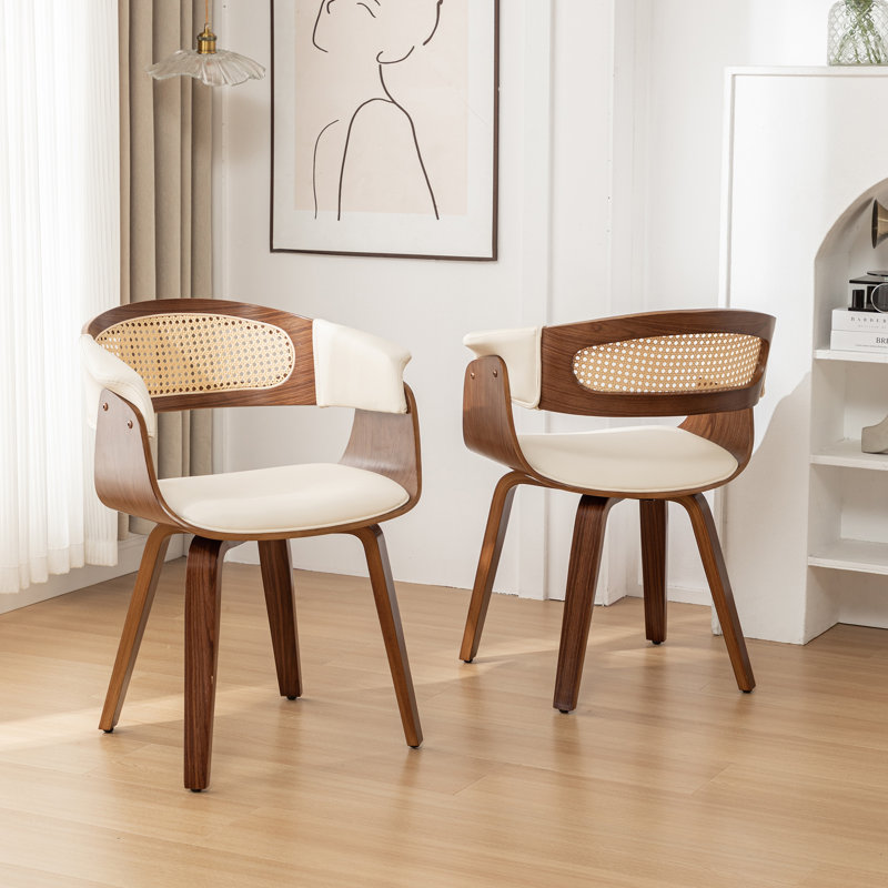 Chaise en bois massif Esterly, Beige