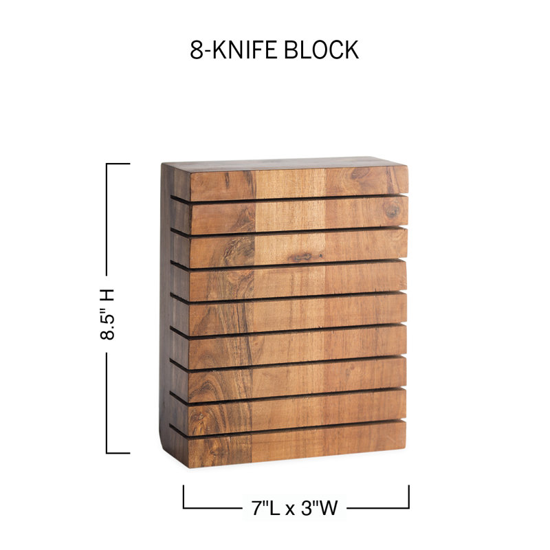 Acacia Wood Horizontal 8-Knife Block