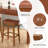 Saddle Bar Stools With Pu Leather Seat Solid Rubber Wood Frame Footrest-743857688-743857689