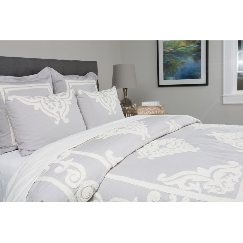 Kent Duvet Cover, King Duvet Cover, Ivory Damask