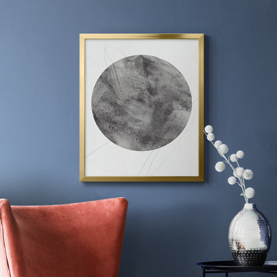 Graphite lune II, toile encadrée de qualité supérieure - prête à être accrochée