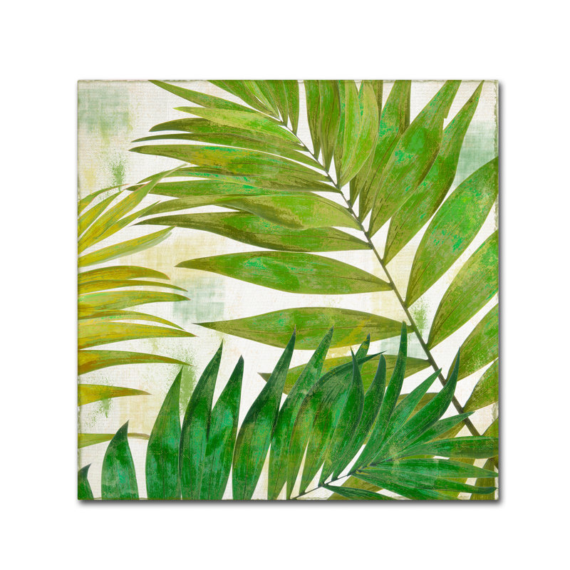 Brasilia II Green Palm Leaves Canvas Art, 35x47 Inches