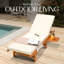 Outdoor Wood Foldable Chaise Lounge Chair, Cushion Included