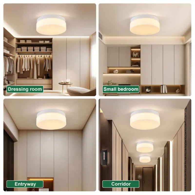 1 Pack Led Flush Mount Ceiling Light Fixture, 24w 12 Inch Modern Round Surface Mount Ceiling Lamp, White For Kitchen Bathroom Laundry Bedroom Hallway Closet