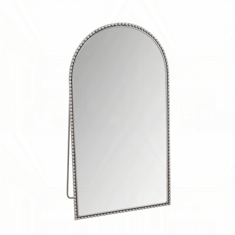 Retro Full Length Mirror With Supporting Feet, Silver