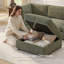 Canapé modulaire rembourré en chenille 7 pièces Parkton, canapé modulaire en forme de U avec 2 repose-pieds avec rangement et porte-gobelet Parkton