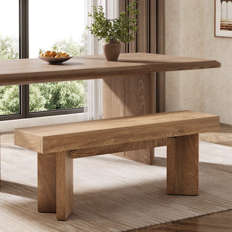 Banc de salle à manger rustique 47 po, siège en bois de ferme pour la salle à manger et le vestibule, capacité de 300 lb