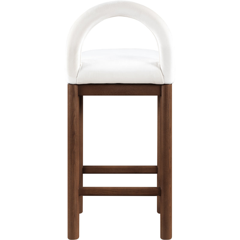 Conrad Letcher Velvet Counter Stool, Cream Velvet Seat/Brown Frame