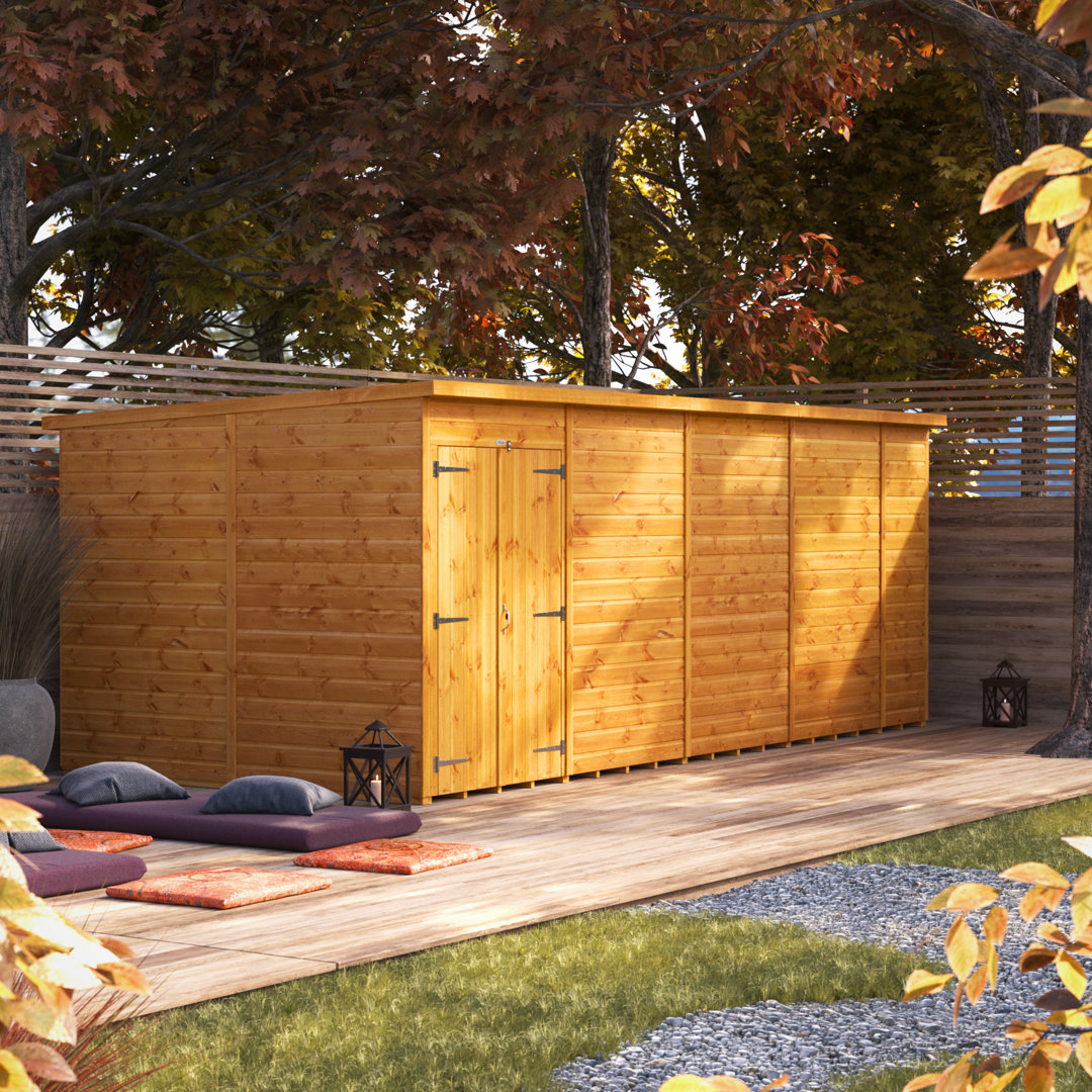 Powersheds Power Sheds 18 X 8Ft Double Door Pent Wooden Shed - Image 3