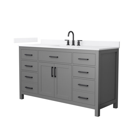 Beckett 60" Freestanding Single Bathroom Vanity with Quartz Top