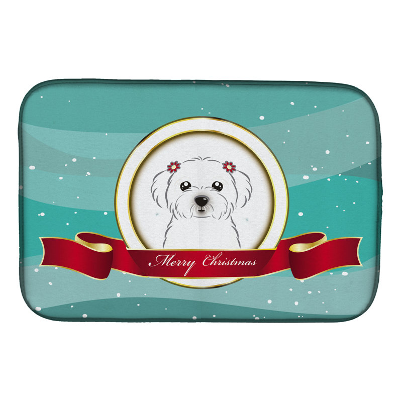 Tapis de séchage maltais merry christmas