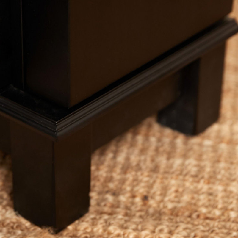 Black Rectangular Solid Wood Jewelry Armoires
