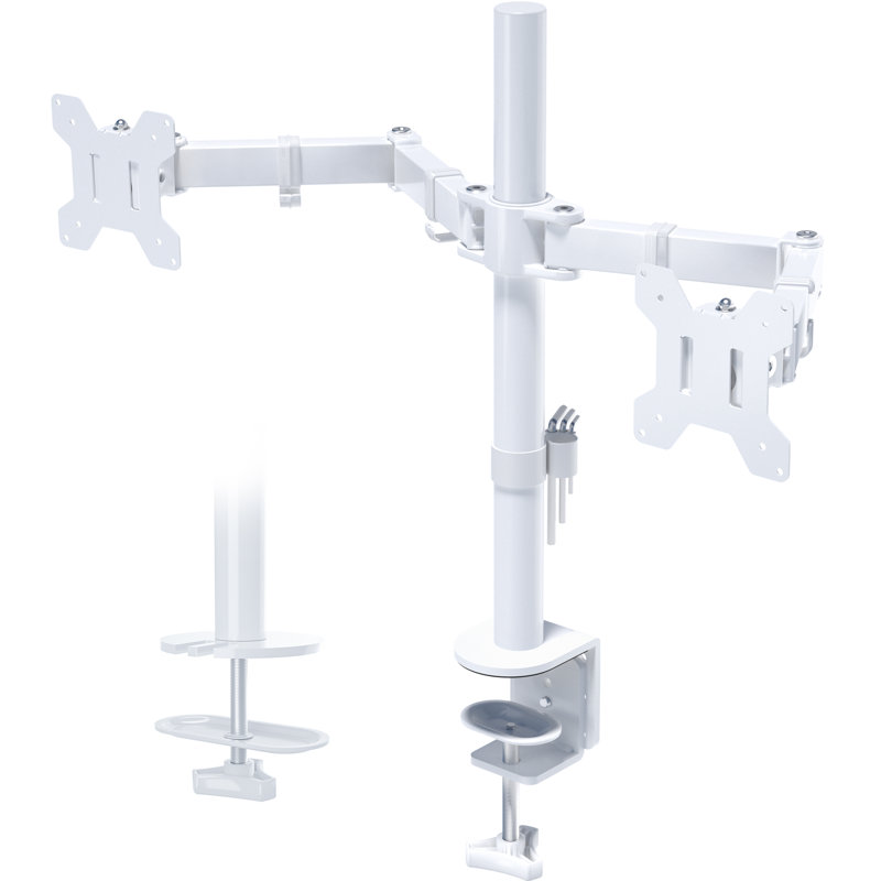 Symple Stuff Multi-Screen Desktop Mount, White
