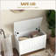 Commodes et armoires | Coffre de rangement 29,9 po avec charnières de sécurité | Blanc, panneau de fibres à densité moyenne
