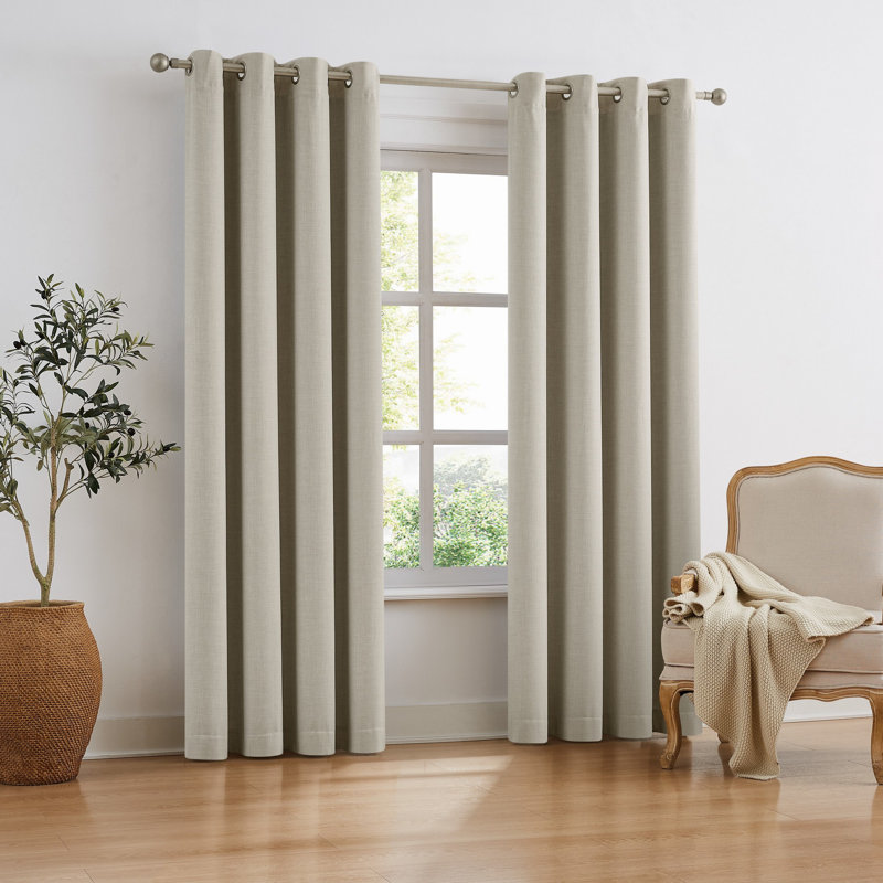Paire de rideaux occultant avec œillets SUNBARRIER I-SNAP , L 52 po x L 95 po, Bouleau