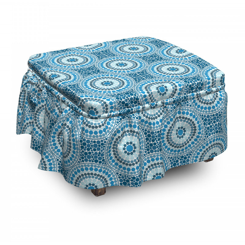 Housse pour repose-pieds cercles concentriques