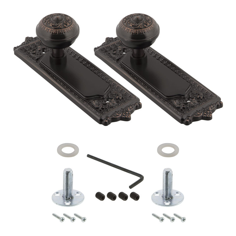 Egg & Dart Plate with Egg & Dart Door Knob, Timeless Bronze