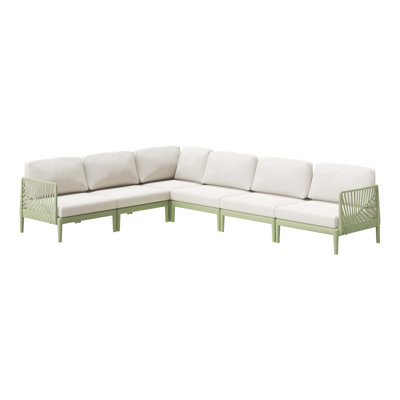 6-Person Outdoor Patio Sectional With Cushions