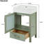 Armoire de salle de bain de 20 pouces avec lavabo en céramique et grand espace de rangement moderne pour les espaces de bain compacts