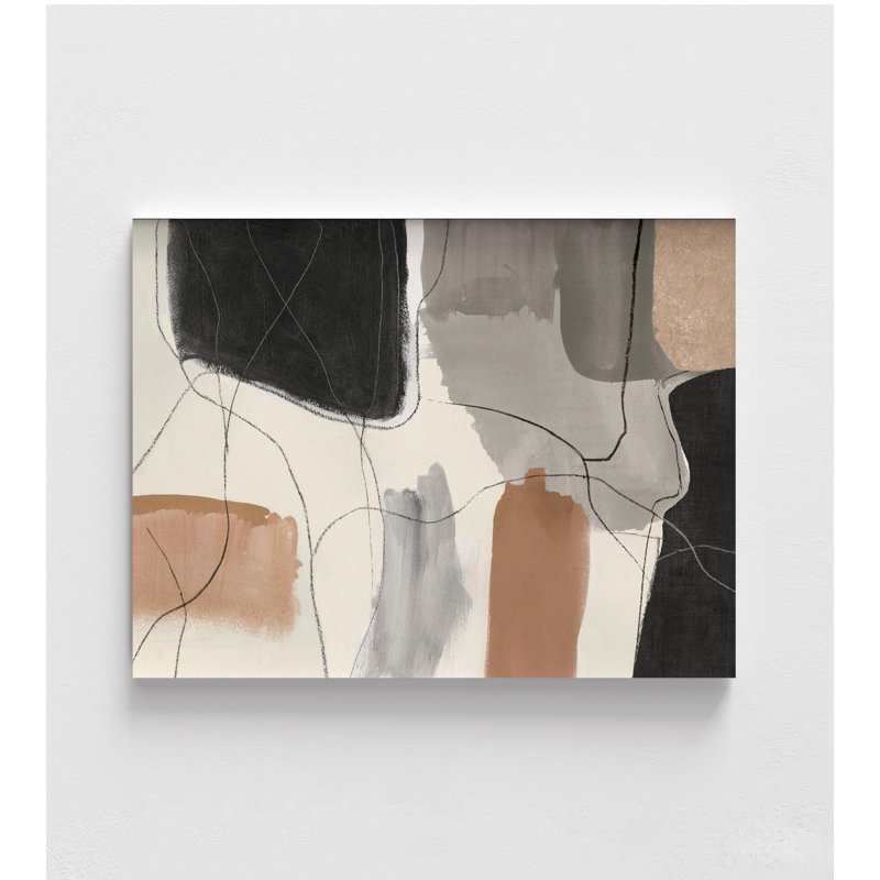 «Leaving at Midnight II» par Studio, décor de salon abstrait, art mural brun et beige, décoration de chambre abstraite beige